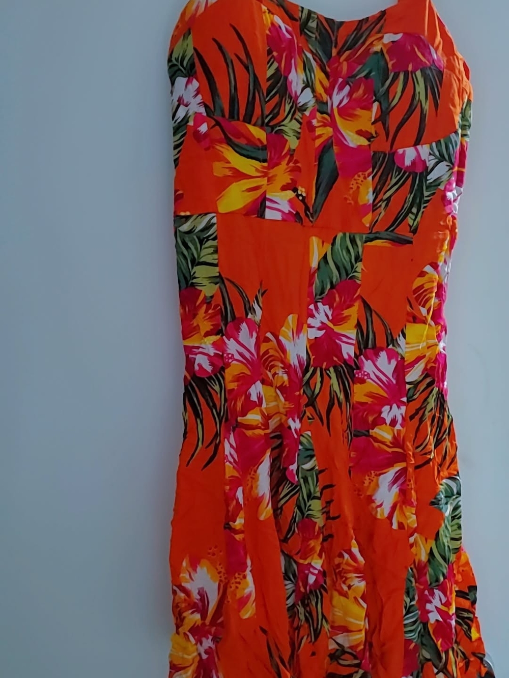Tropical Orange Floral Maxi Skirt